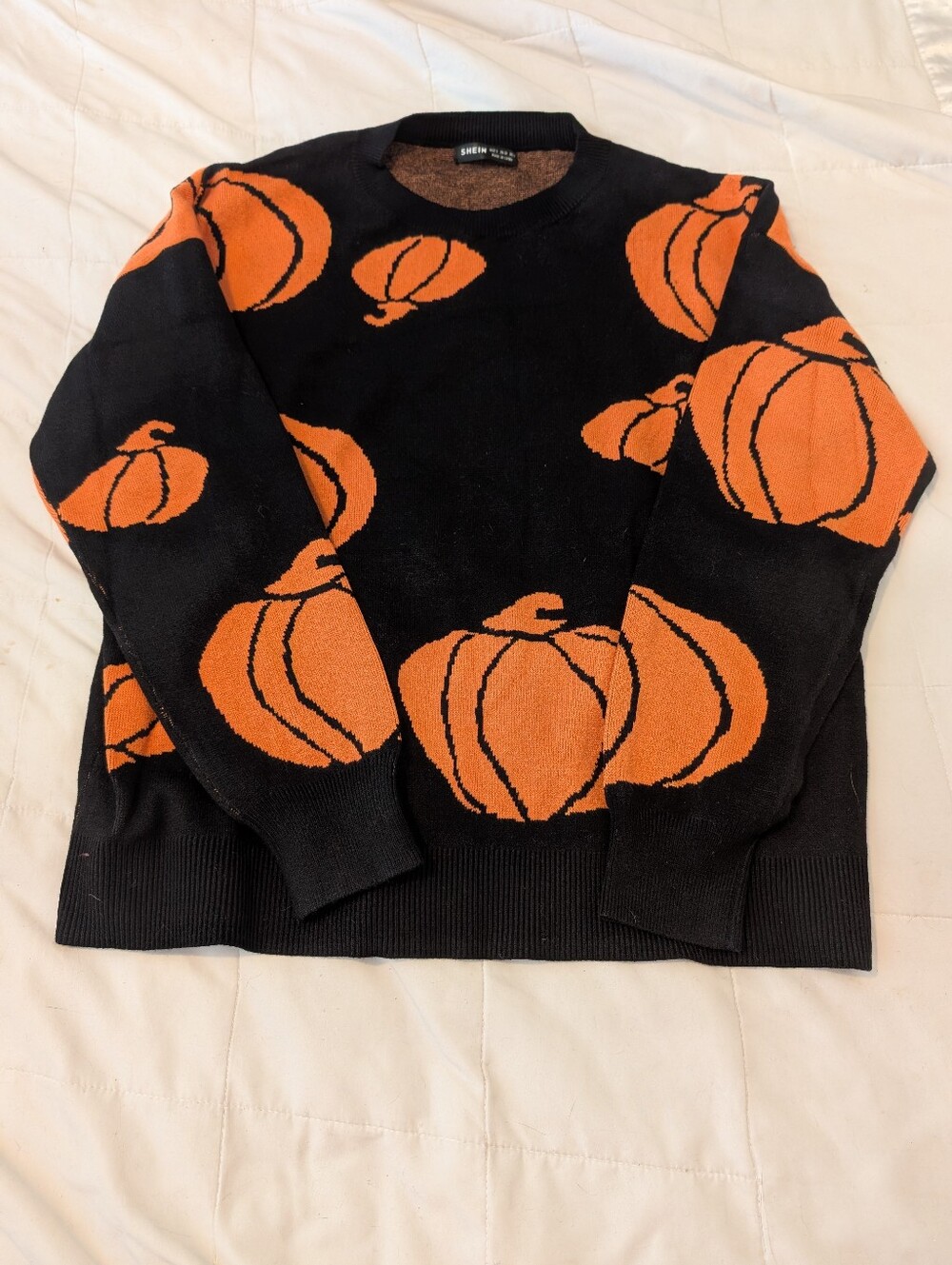 Black Orange Pumpkin Fall Halloween Sweater